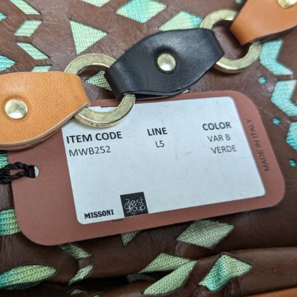 461. NWT Missoni Designer Leather Cutout Shoulder Bag - Picture 10 of 13